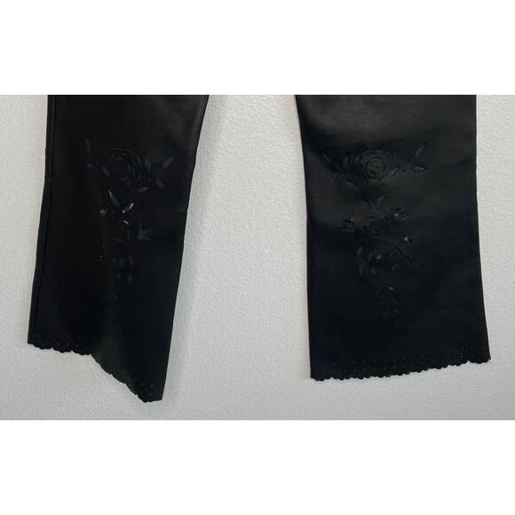 Sharagano Paris Black Faux Leather Cut Out Design Pants - Picture 9 of 9